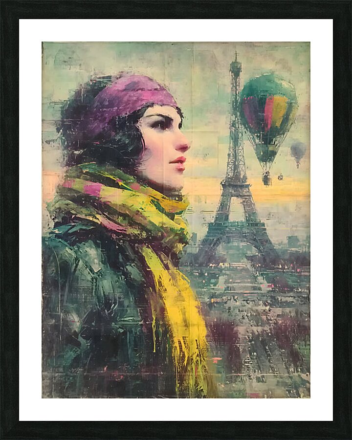 Against the Parisian Wind – Vintage Fashion Art Print Picture Frame print