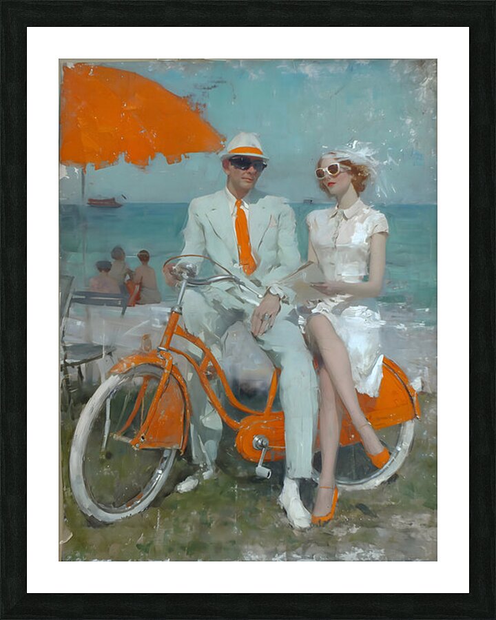 Elegance Under the Sun – Vintage Fashion Poster Art Print Picture Frame print