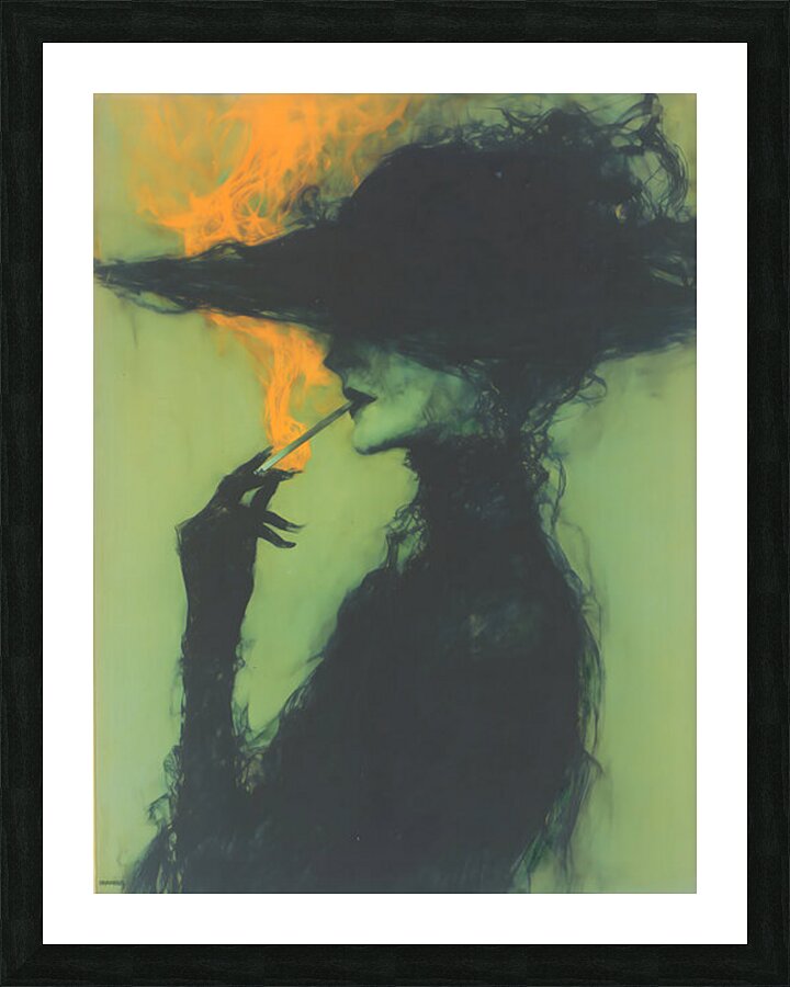 Smoke and Shadows – Vintage Noir Portrait Art Print Picture Frame print