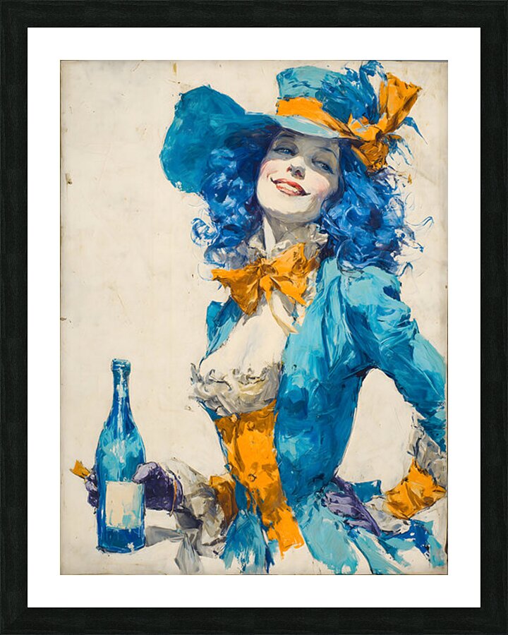 Sonrisa de Champan – Champagne Smile Vintage Poster Art Print Picture Frame print