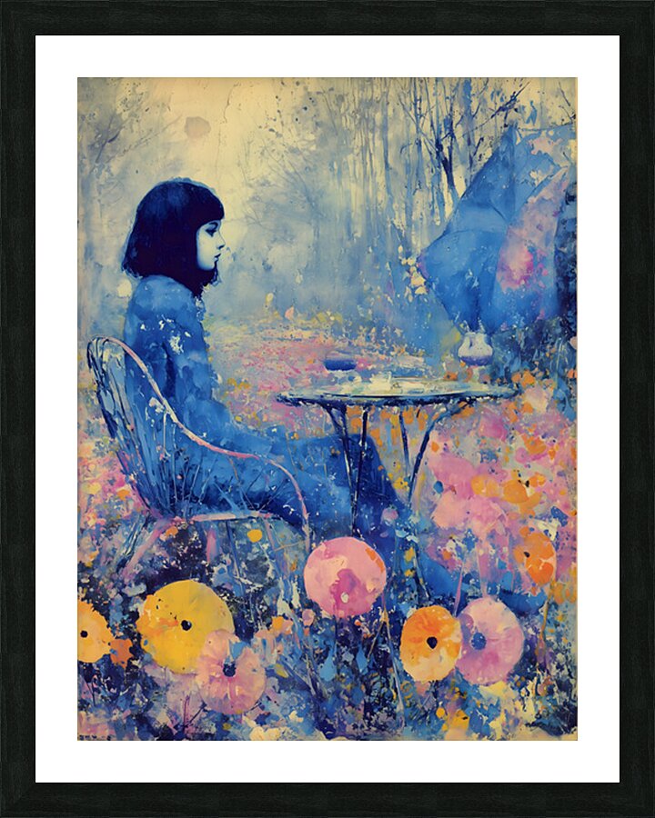 Una Copa en el Jardin – A Glass in the Garden Vintage Poster Art Print Picture Frame print