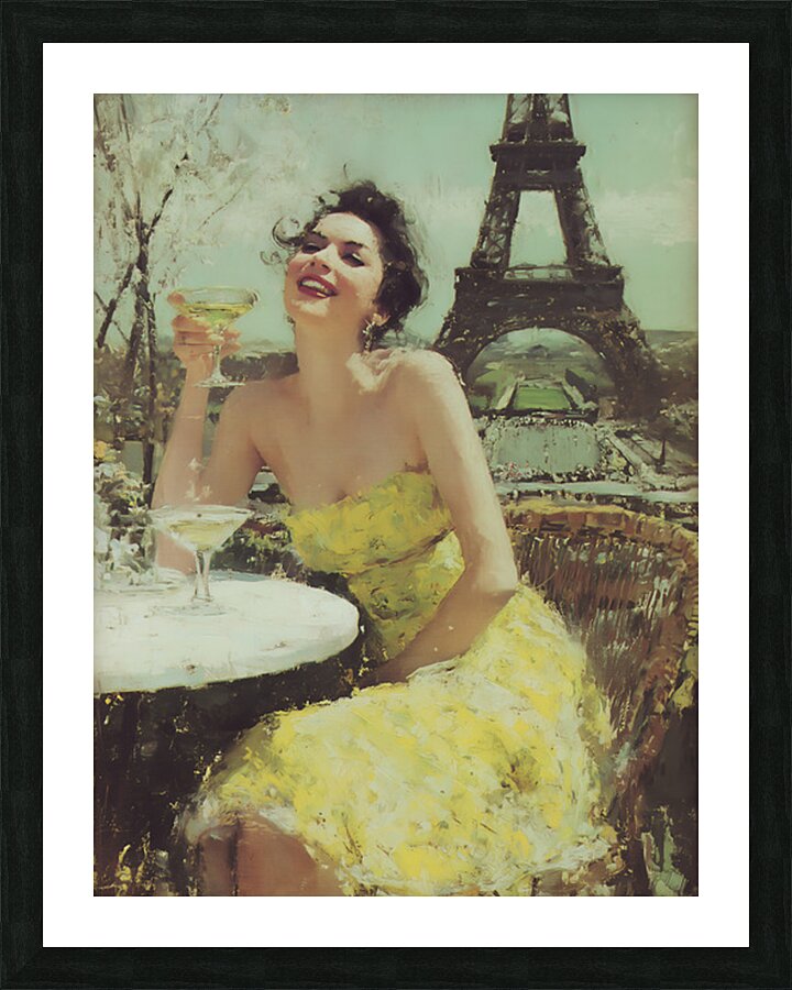 Parisian Joy Portrait – Vintage French Art Print Picture Frame print