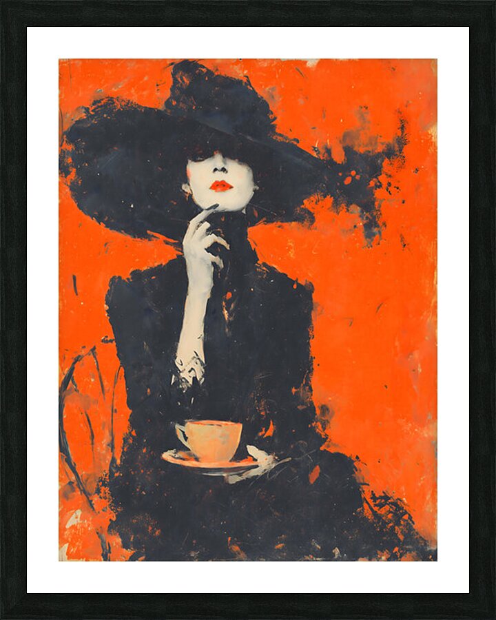 Noir Elegance Portrait – Vintage Fashion Art Print Picture Frame print