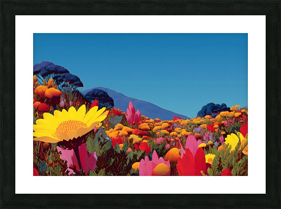 Radiant Bloom – Floral Landscape Art Print Picture Frame print