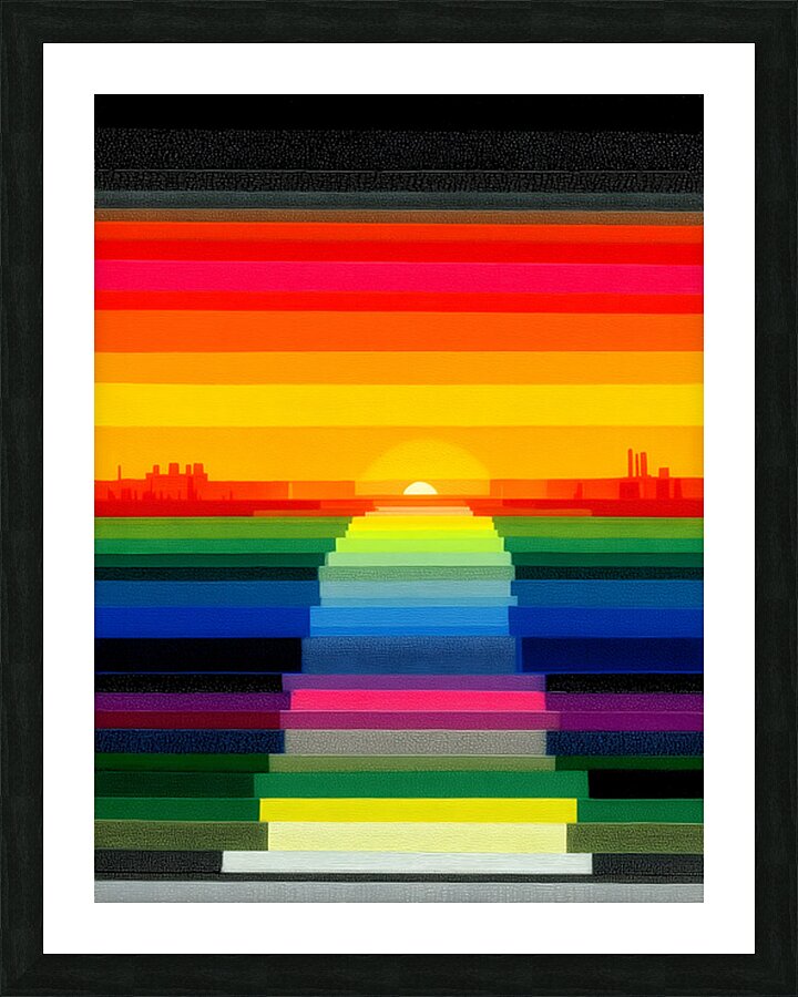 Spectrum Horizon – Steps to the Sun Abstract Art Print Picture Frame print