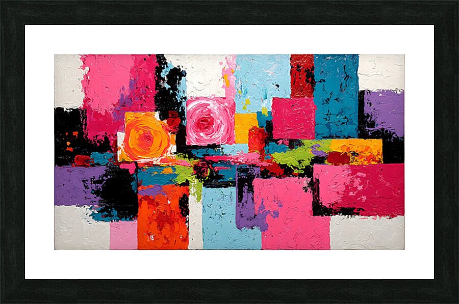 Vibrant Geometric Blocks – Modern Abstract Art Print Picture Frame print