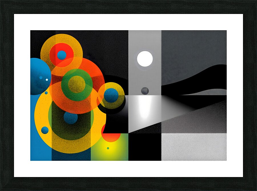 Orbit Spectrum – Color Meets Monochrome Abstract Art Print Impression et Cadre photo