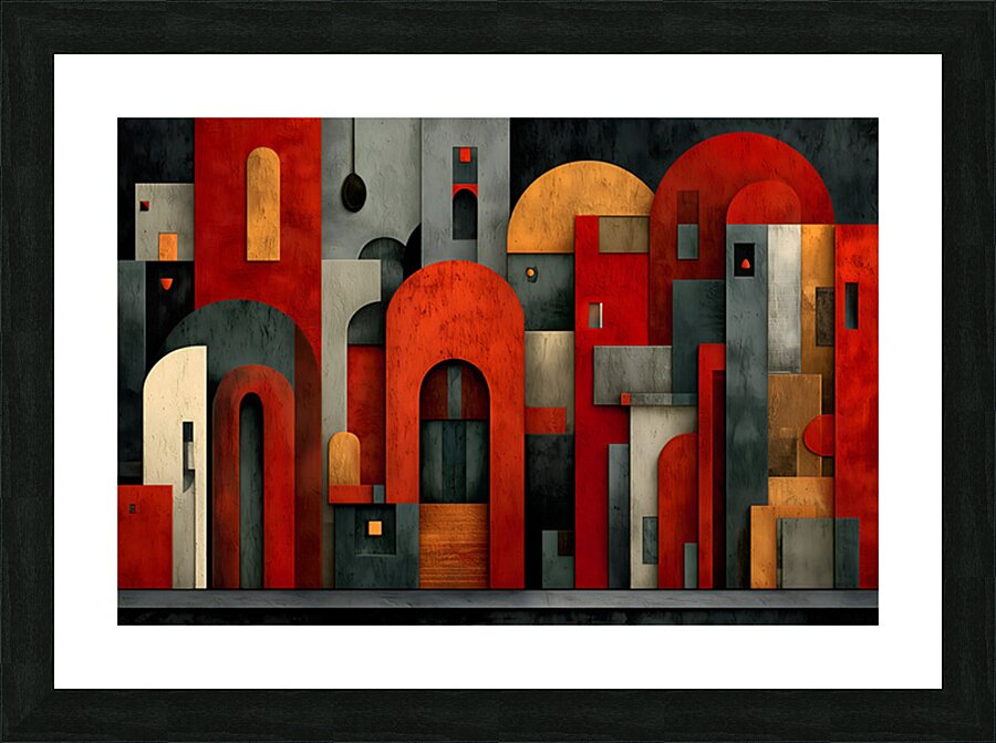 Modern Blocks – Architectural Abstraction Art Print Picture Frame print