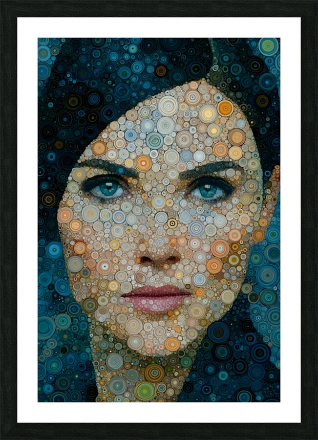 Circular Mosaic Portrait – Women’s Portrait Art Print Picture Frame print