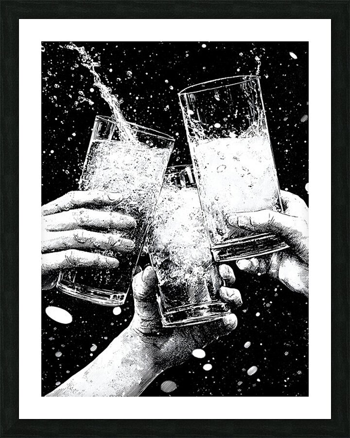 Cheers – Champagne Toast Art Print Picture Frame print