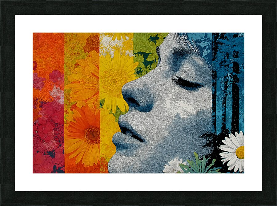 Spectrum Daydream - Floral Spectrum Portrait Art Print Picture Frame print