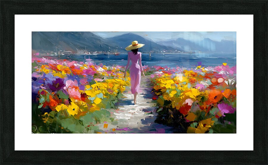 The Path – Impressionist Floral Landscape Print Picture Frame print