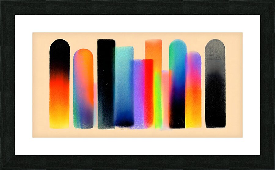 Chromatic Towers – Gradient Bar Abstract Print Picture Frame print
