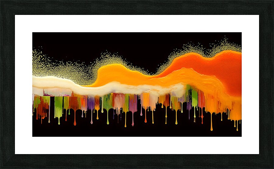 Molten Horizon – Dripping Lava Abstract Print Picture Frame print