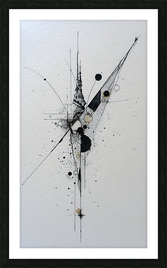 Ink Meridian – Minimal Line  Dot Study Print Picture Frame print