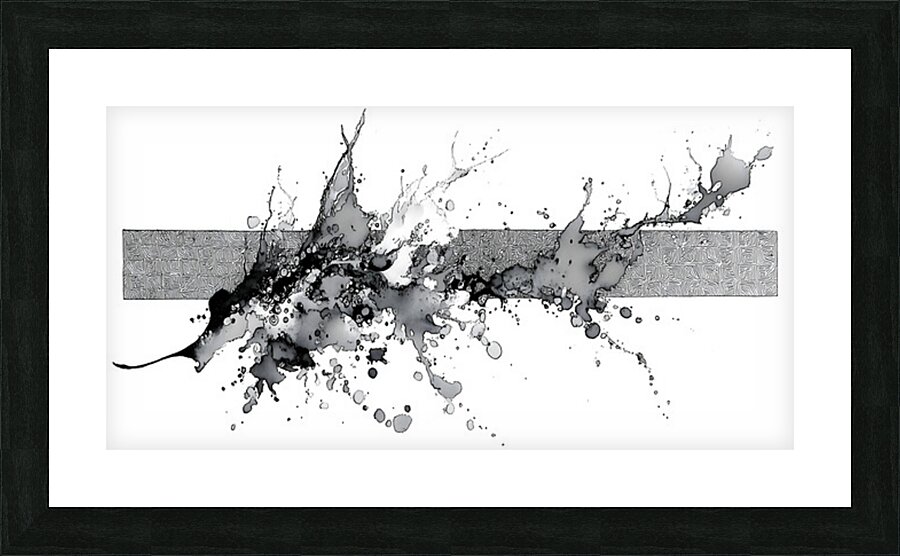 Mono Surge – Minimalist Ink Splash Abstract Print Picture Frame print