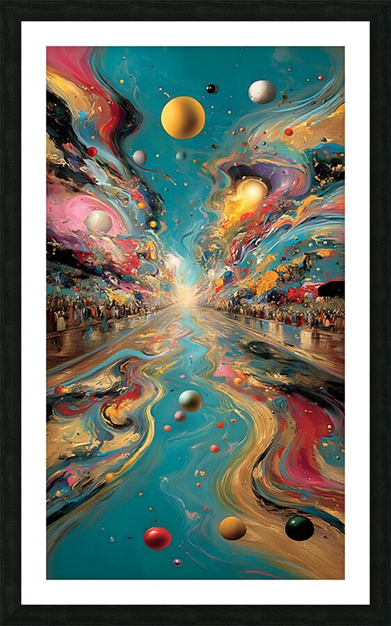 Cosmic Avenue – Surreal Planet Road Print Picture Frame print