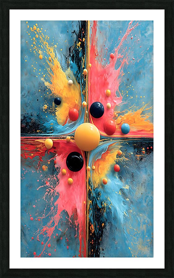 Quadrant Burst – Color Collision Abstract Print Picture Frame print