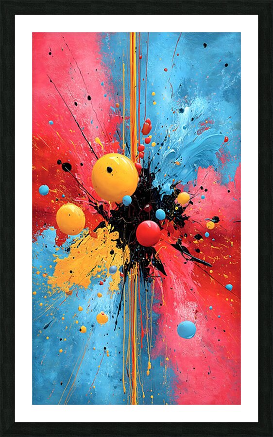 Impact Core – Primary Splash Abstract Print Picture Frame print