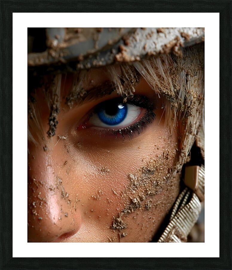 Blue Resolve – Warrior Portrait Art Print Picture Frame print