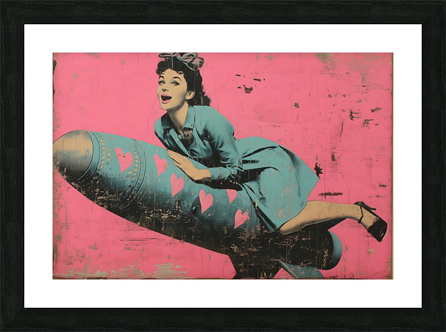 Bombshell Joyride – Pop Art Pin-Up Print Picture Frame print