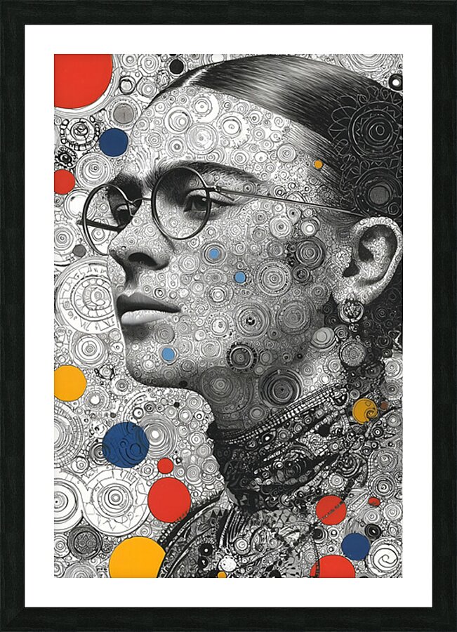 Orbital Intellect – Bauhaus Linework Portrait Print Picture Frame print