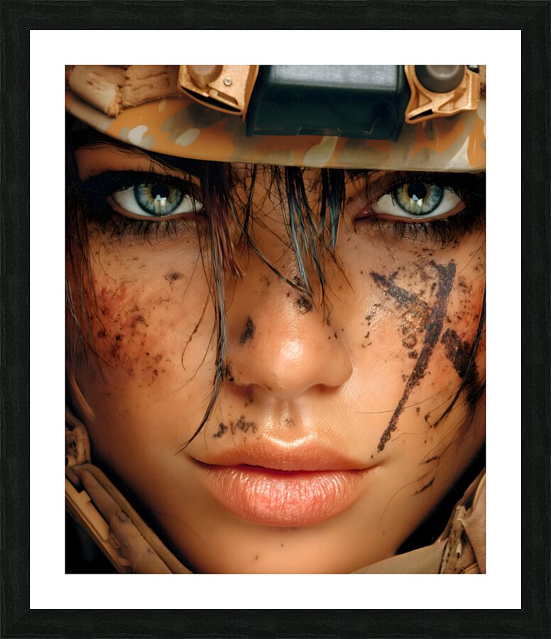 Steel Gaze – Warrior Portrait Art Print Picture Frame print