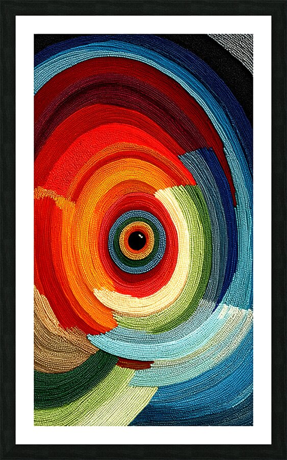 Chromatic Whirlpool – Beaded Concentric Abstract Print Picture Frame print