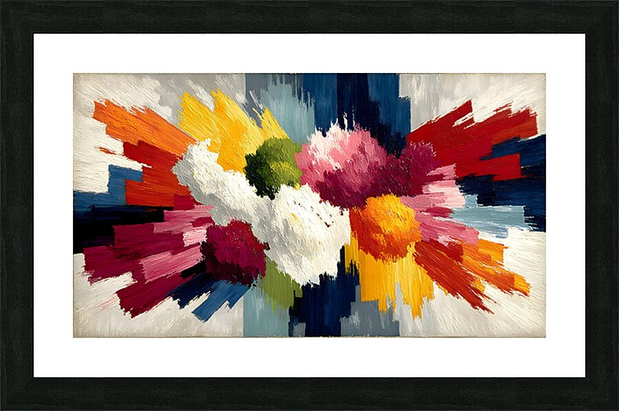 Palette Detonation – Impasto Burst Abstract Print Picture Frame print