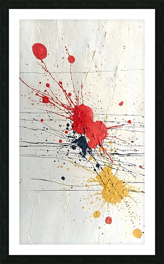 Line of Fire – Minimalist Splatter Abstract Print Picture Frame print