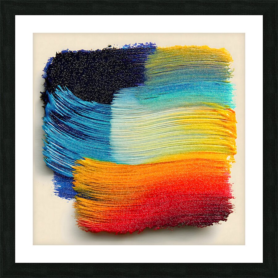 Chromatic Blocks IX – Patchwork Abstract Print Picture Frame print