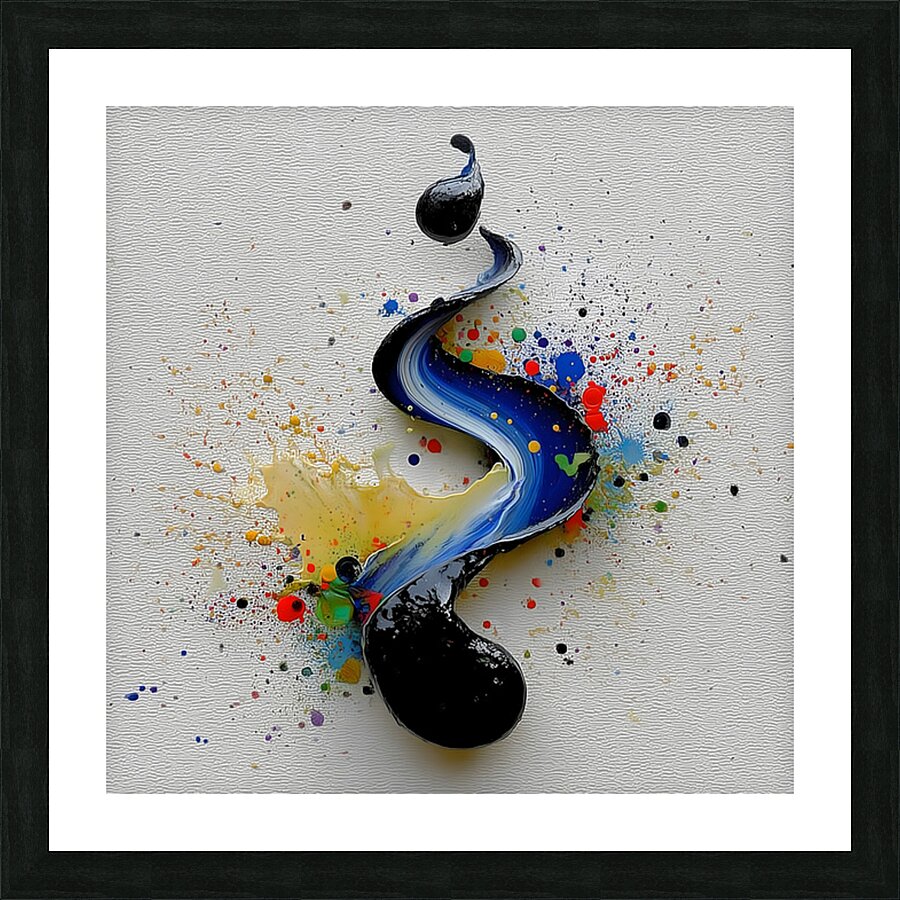 Neon Comet – Drip & Splatter Abstract Print Picture Frame print