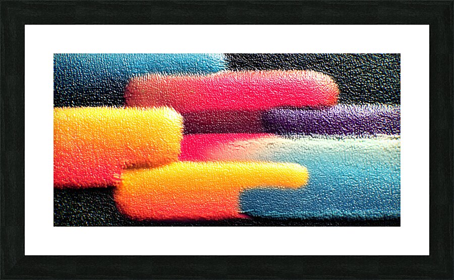 Neon Stack – Gradient Pillars Abstract Print Picture Frame print