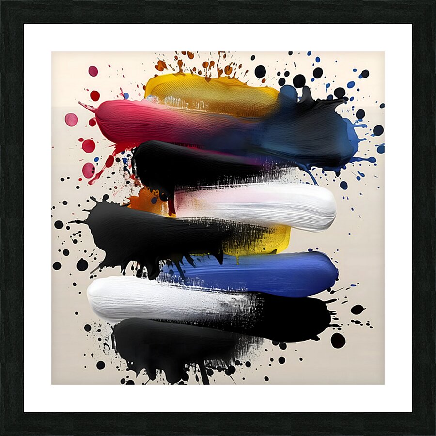 Stacked Tides – Layered Brush Columns Print Picture Frame print