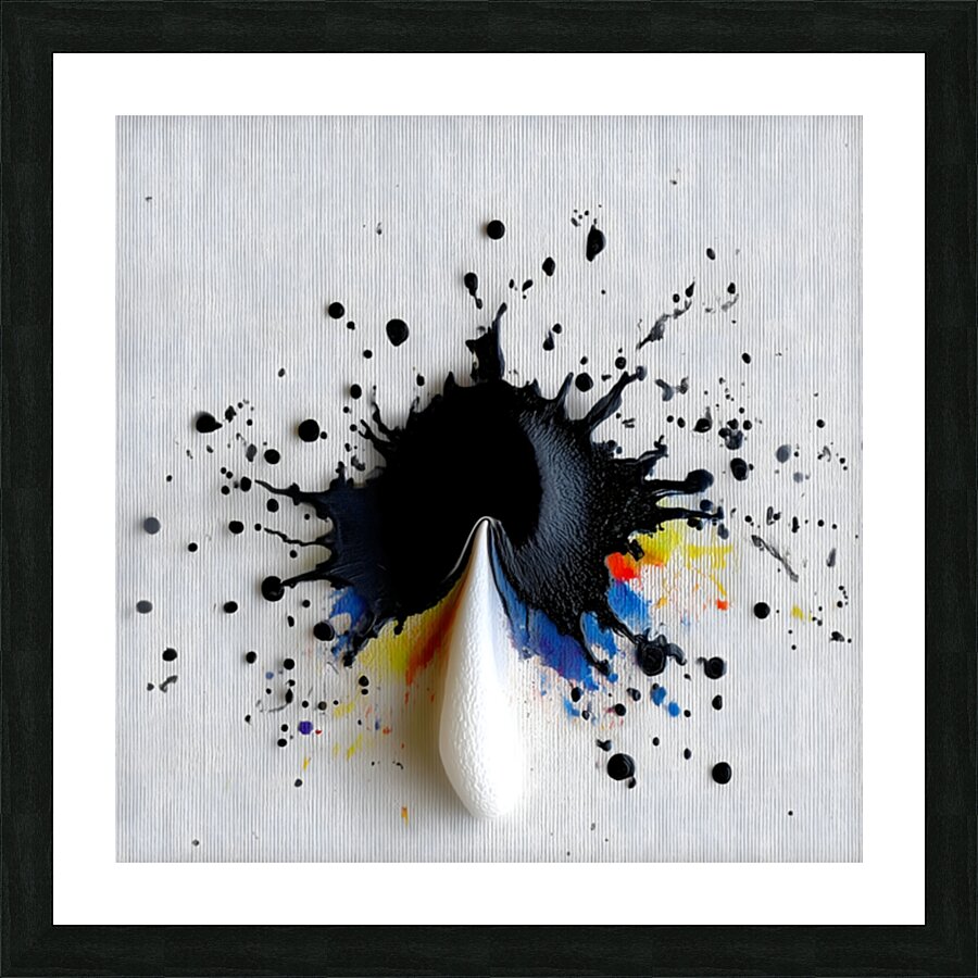 Impact Point – Monochrome Burst with Royal Accents Print Picture Frame print