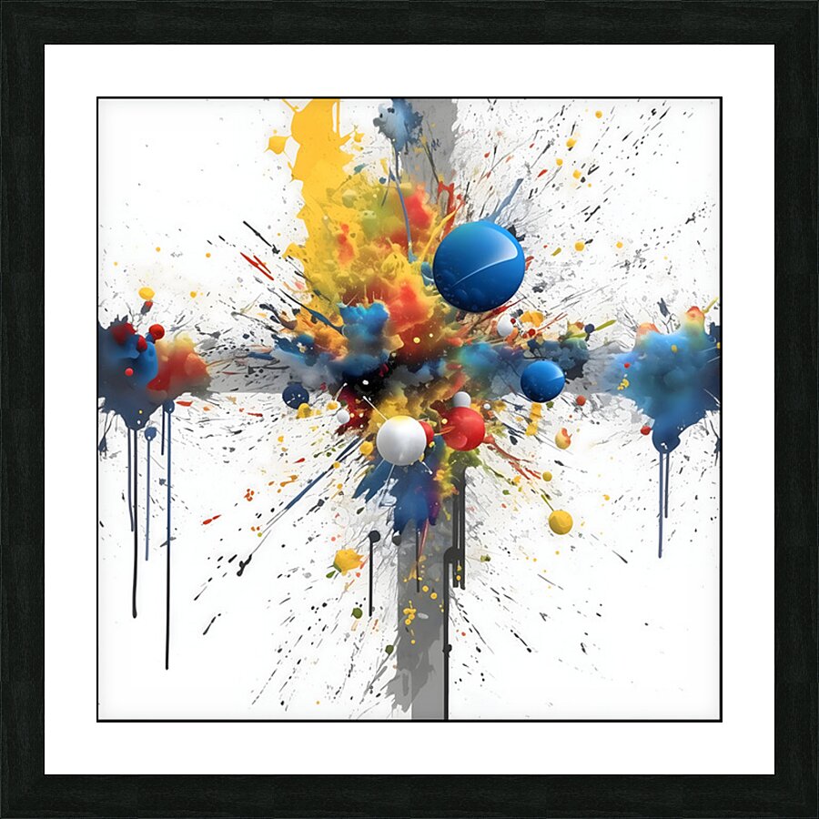 Cardinal Collision – Crossburst Abstract Print Picture Frame print