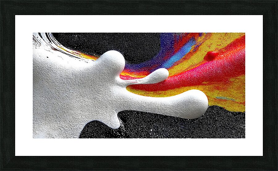 Chromatic Surge – White Splash Abstract Art Print Picture Frame print