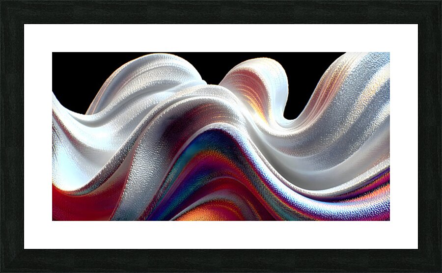 Silver Serpentine – Minimal Monochrome Curve Print Picture Frame print