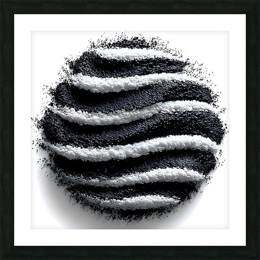 Lunar Strata – Layered Monochrome Sphere Print Picture Frame print
