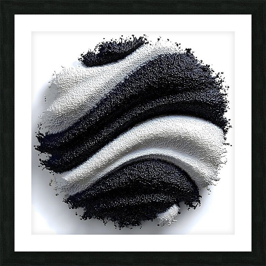 Tideform Sphere – Textured Black & White Print Picture Frame print