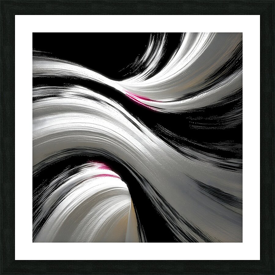 Silk Currents – Black & White Flow Print Picture Frame print