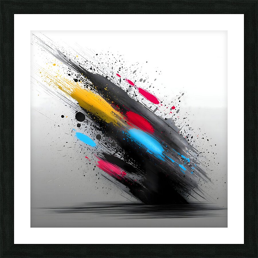 Impact Vector – Color Burst on Gray Print Picture Frame print
