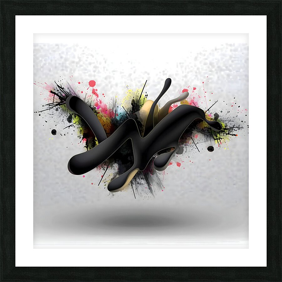 Smoke & Sparks – Minimal Ink Splash Print Picture Frame print