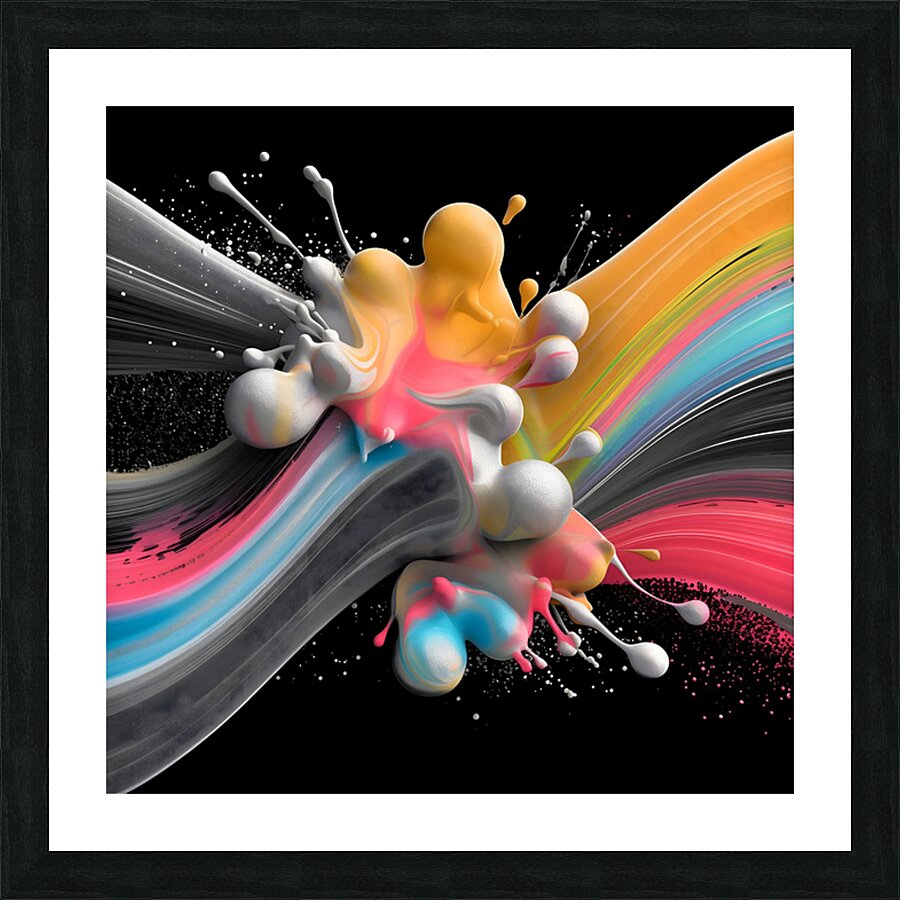 Arc Reactor – Neon Ribbon Abstract Print Picture Frame print