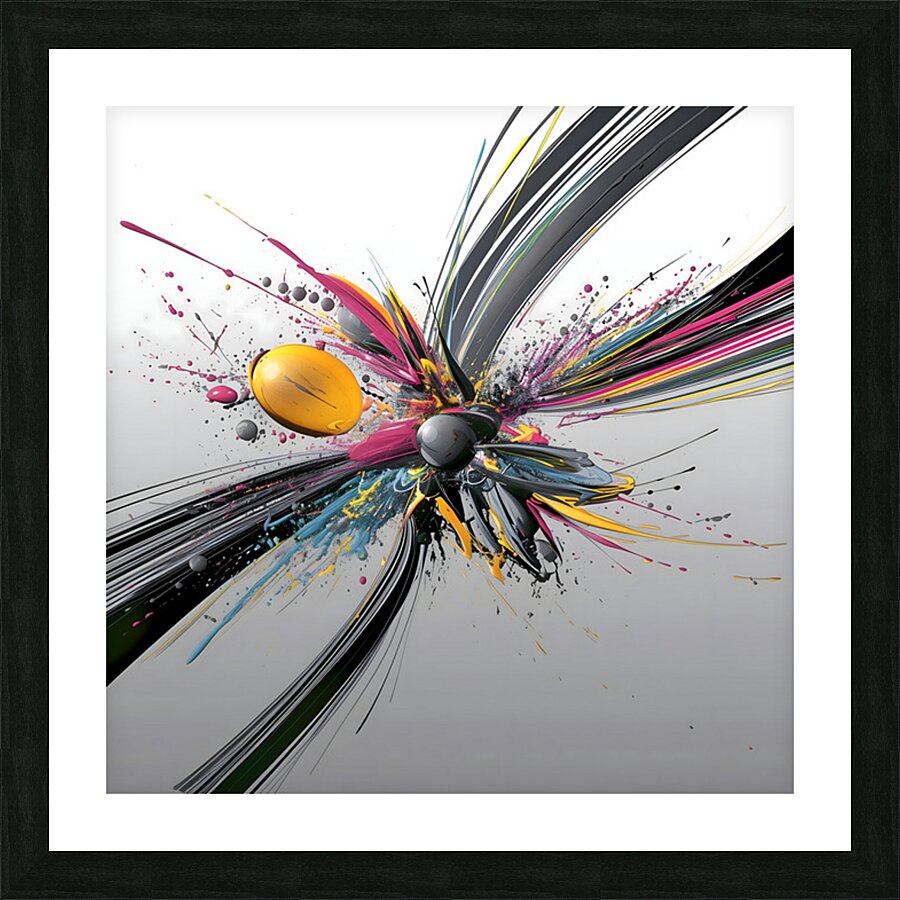 Vector Bloom – Kinetic Paint Splashes Print Picture Frame print