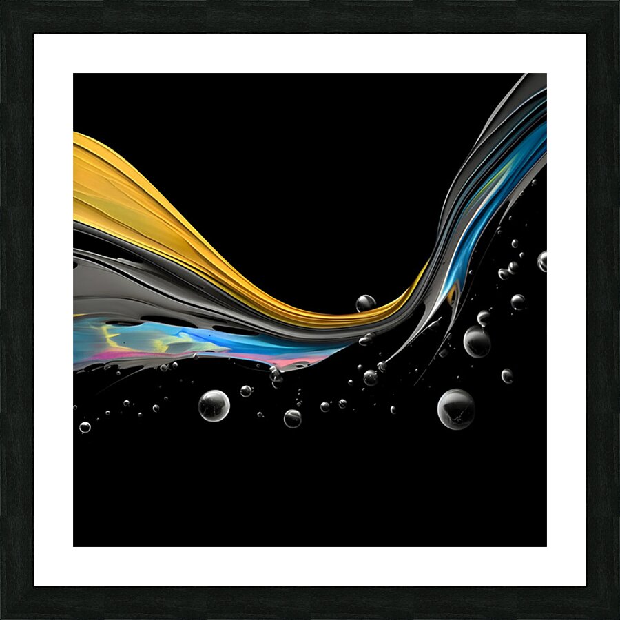 Night Tide – Gold Current Abstract Print Picture Frame print