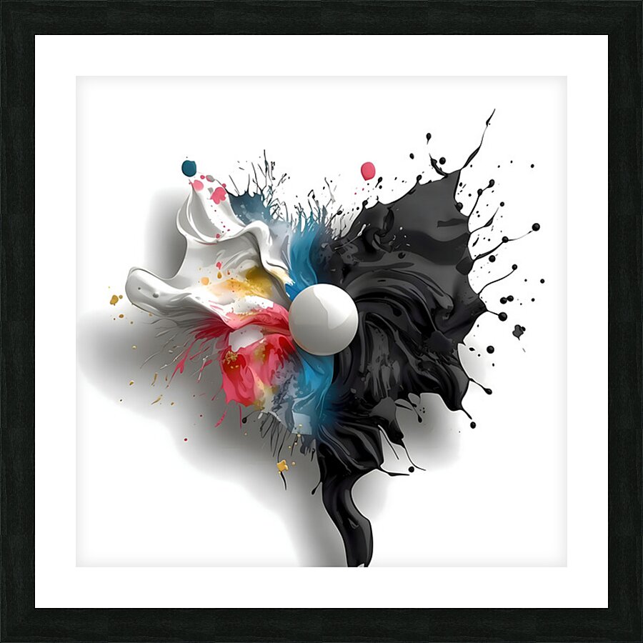 Contrast Singularity – High-Impact Paint Splash Abstract Picture Frame print