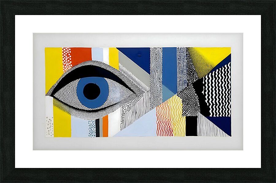 Blue-Eyed Geometry – Modern Surreal Eye Print Picture Frame print