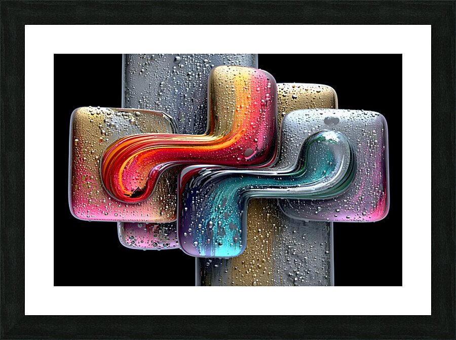 Puzzle Links – Interlocking Color Blocks Print Picture Frame print