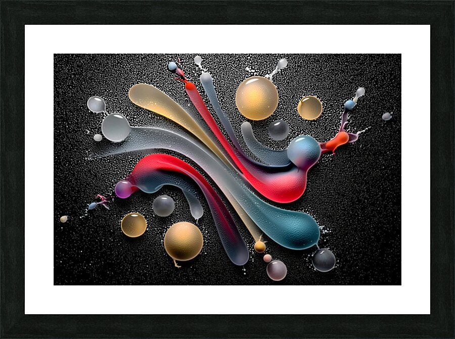 Rainbow Ribbon Rush – Night Glow Abstract Print Impression et Cadre photo
